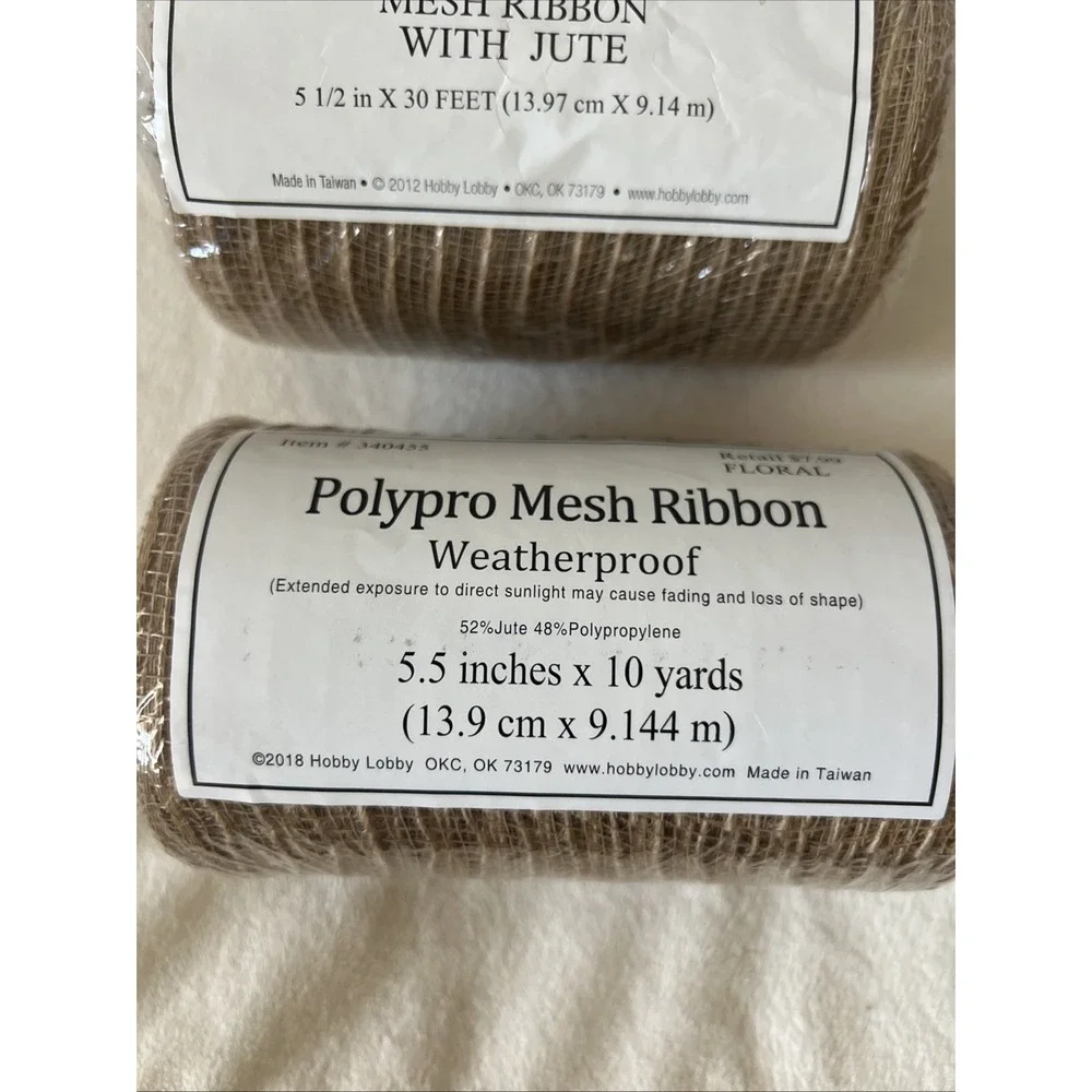 Jute PolyPro Mesh Ribbon 5.5
